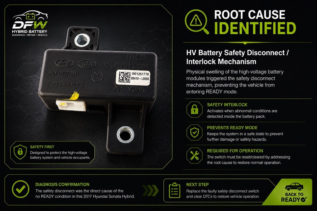 Hyundai Sonata Hybrid high voltage battery safety disconnect interlock switch