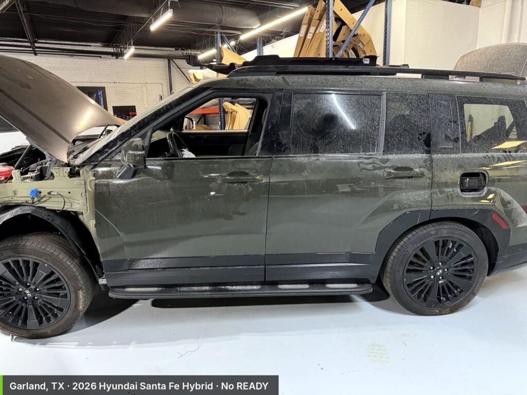 2026 Hyundai Santa Fe Hybrid at a repair shop in Garland, TX with a no-READY condition